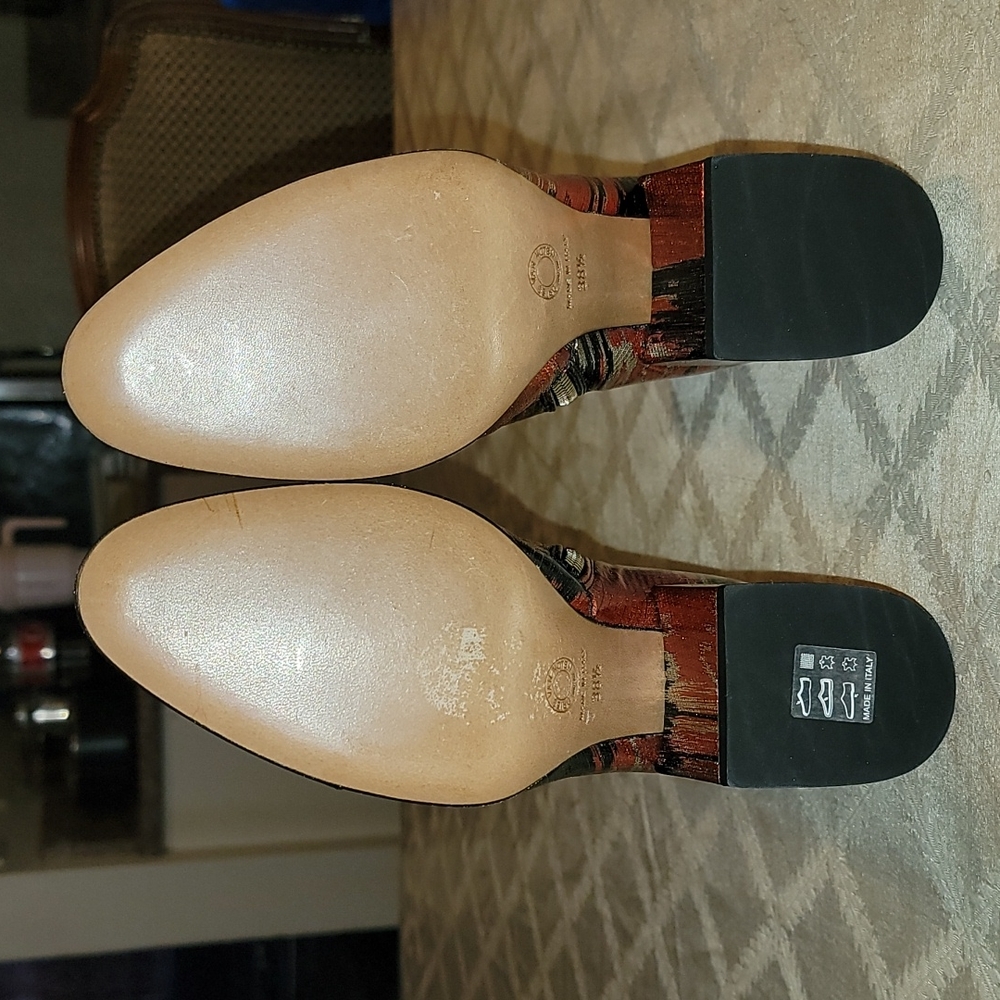 Dries Van Noten Metallic Ikat Print Booties - Picture 7 of 12